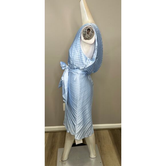 Milly Estie Satin Pleated One-Shoulder Minidress Size US12 $450 - Picture 7 of 10